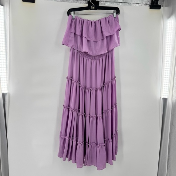 1. State Lavender strapless Tiered dress size S - Picture 1 of 8